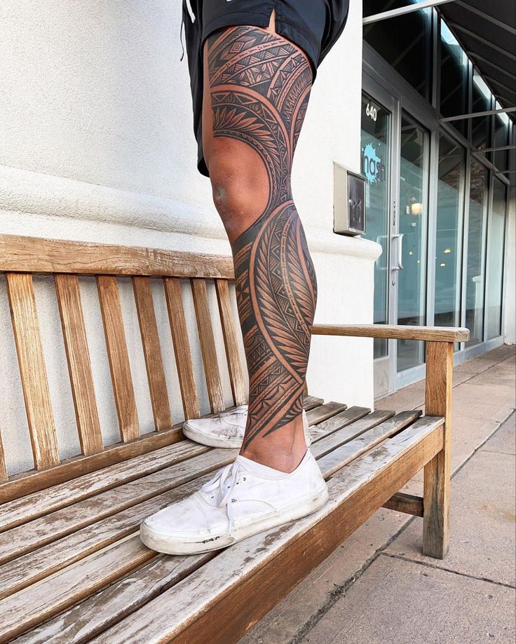 tribal leg tattoos for men 0098