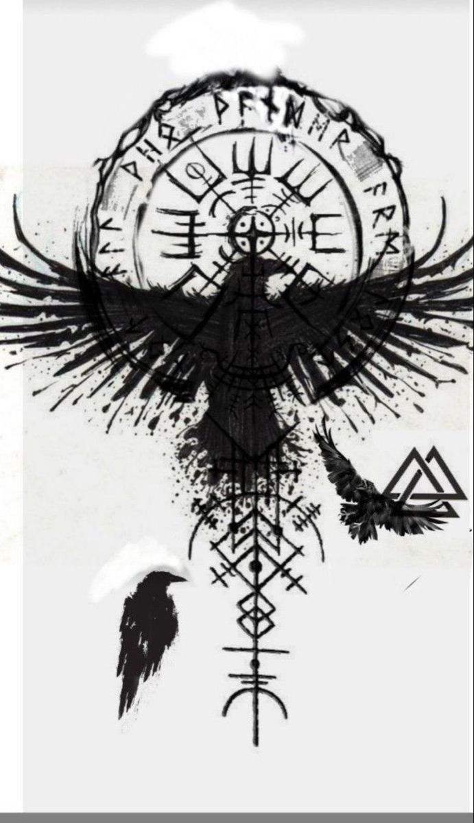 tribal raven tattoos for men