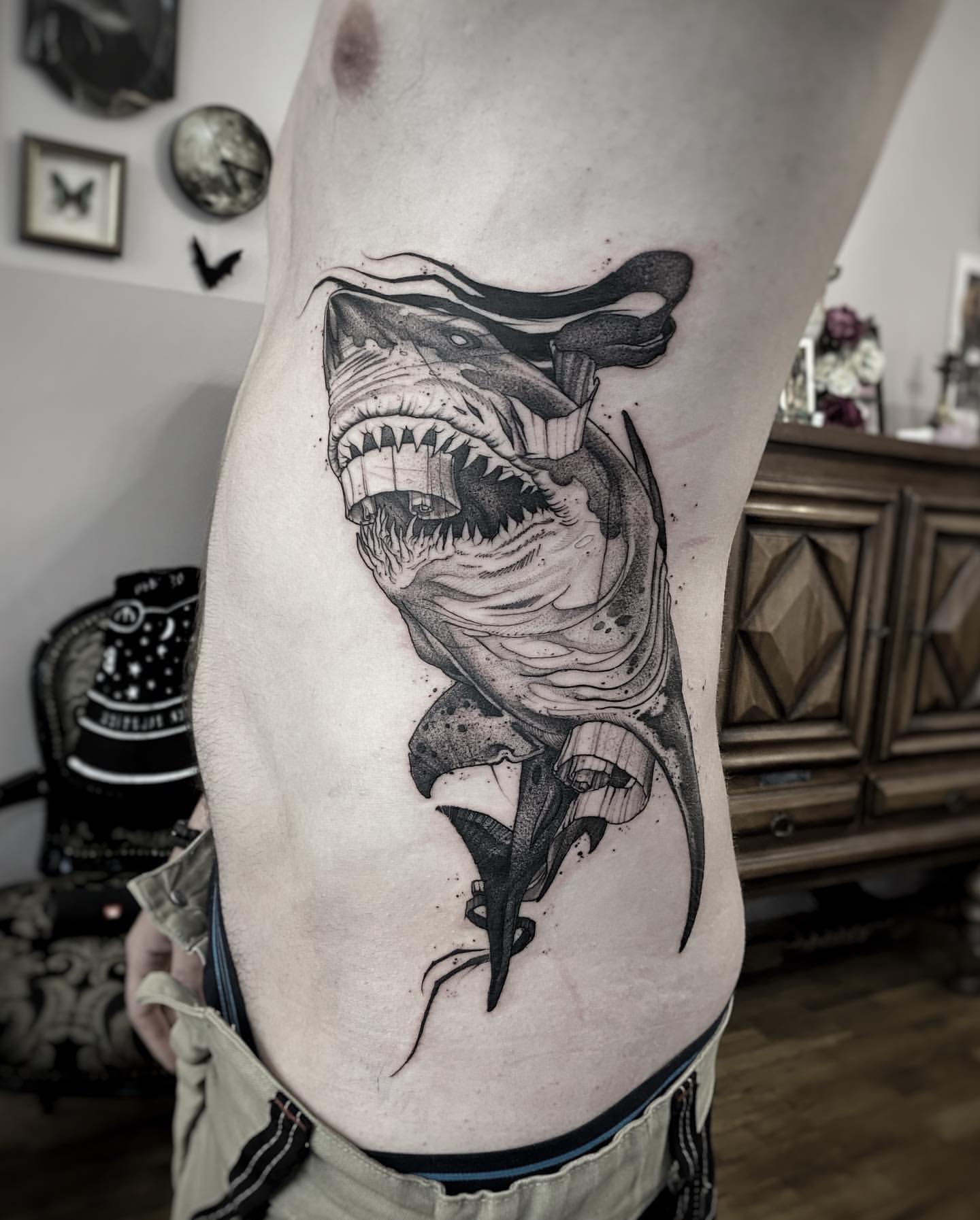 tribal shark tattoos for men