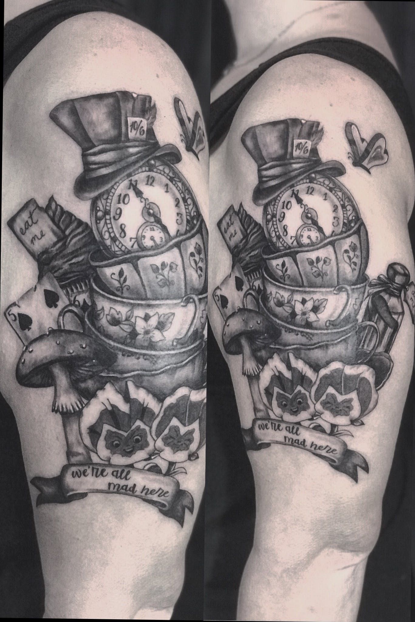 unique Alice in Wonderland tattoos for men