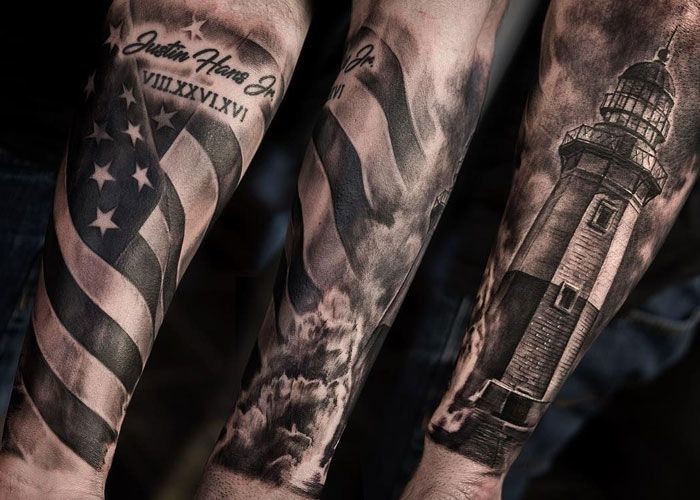 unique American Flag tattoos for men