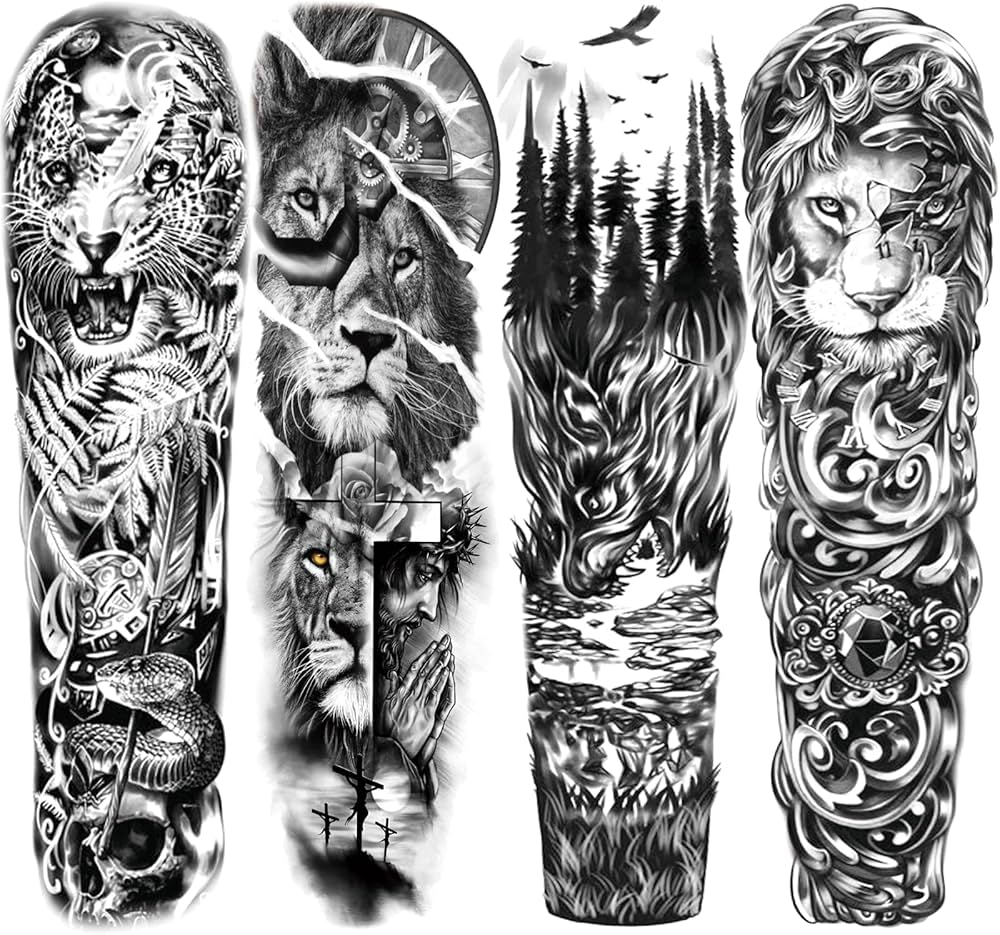 unique animal sleeve tattoos for men