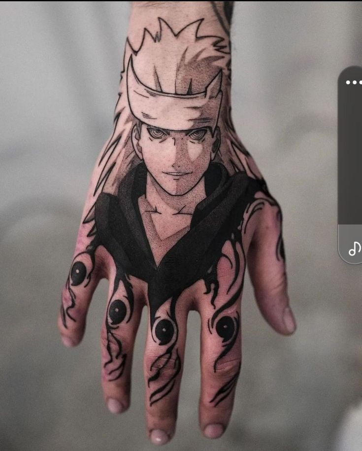 unique anime hand tattoos for men