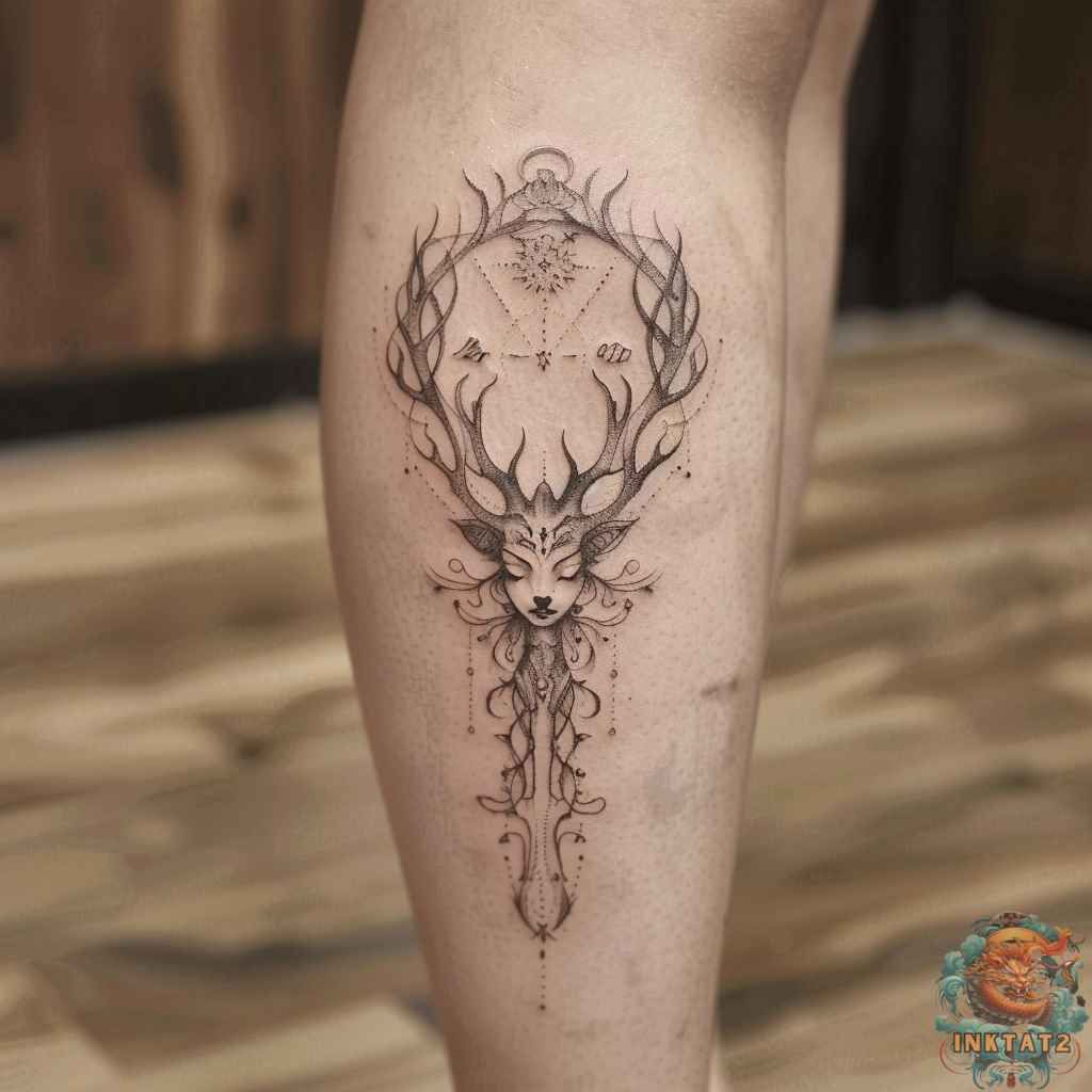 unique antler tattoos for men