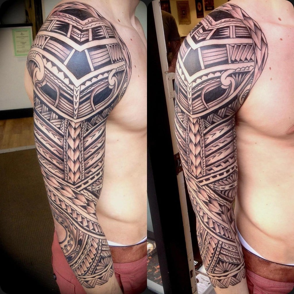 unique armor sleeve tattoos for men