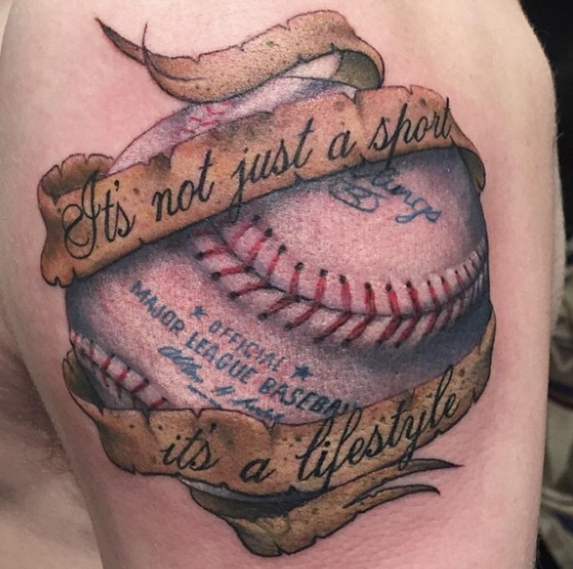 unique baseball tattoos for men