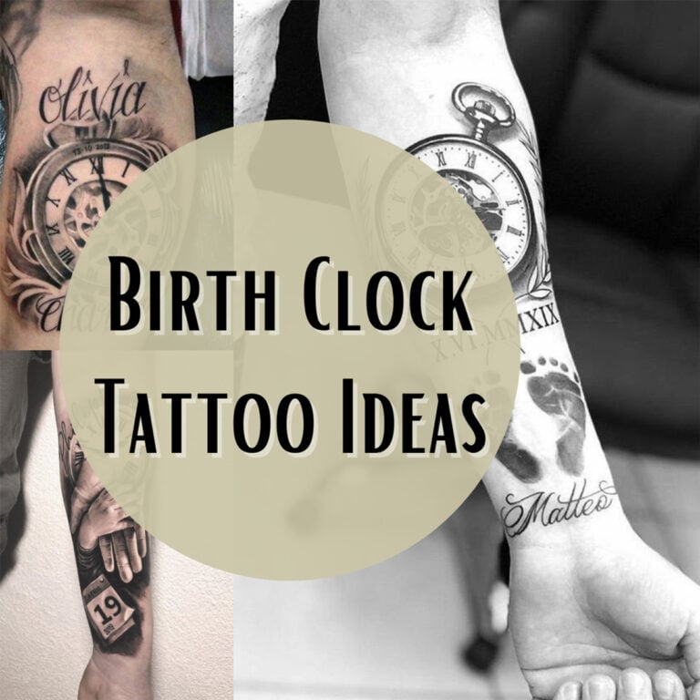 unique birth clock tattoo ideas for men