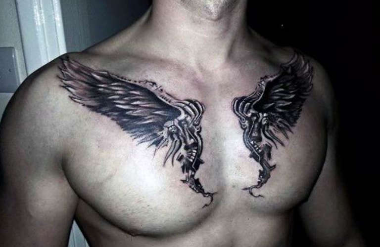 unique collar bone tattoos for men