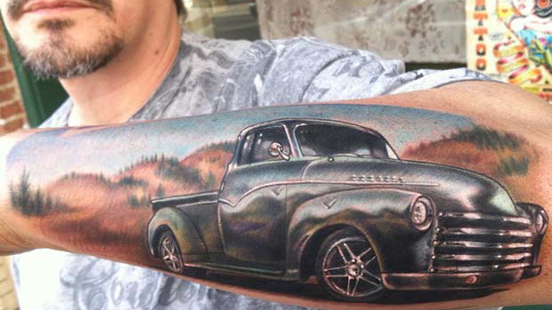 unique designs for car tattoos for men