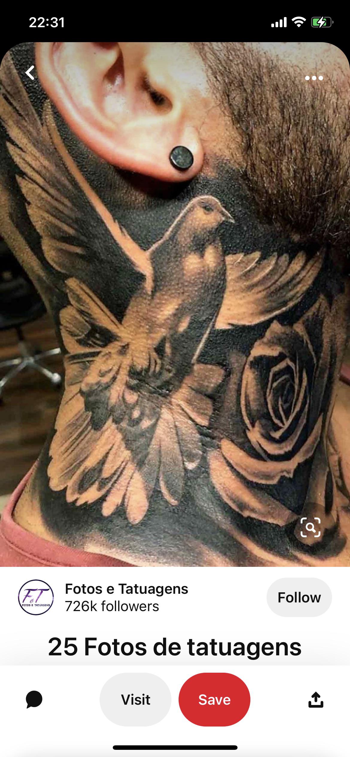 unique designs for dove neck tattoos for men