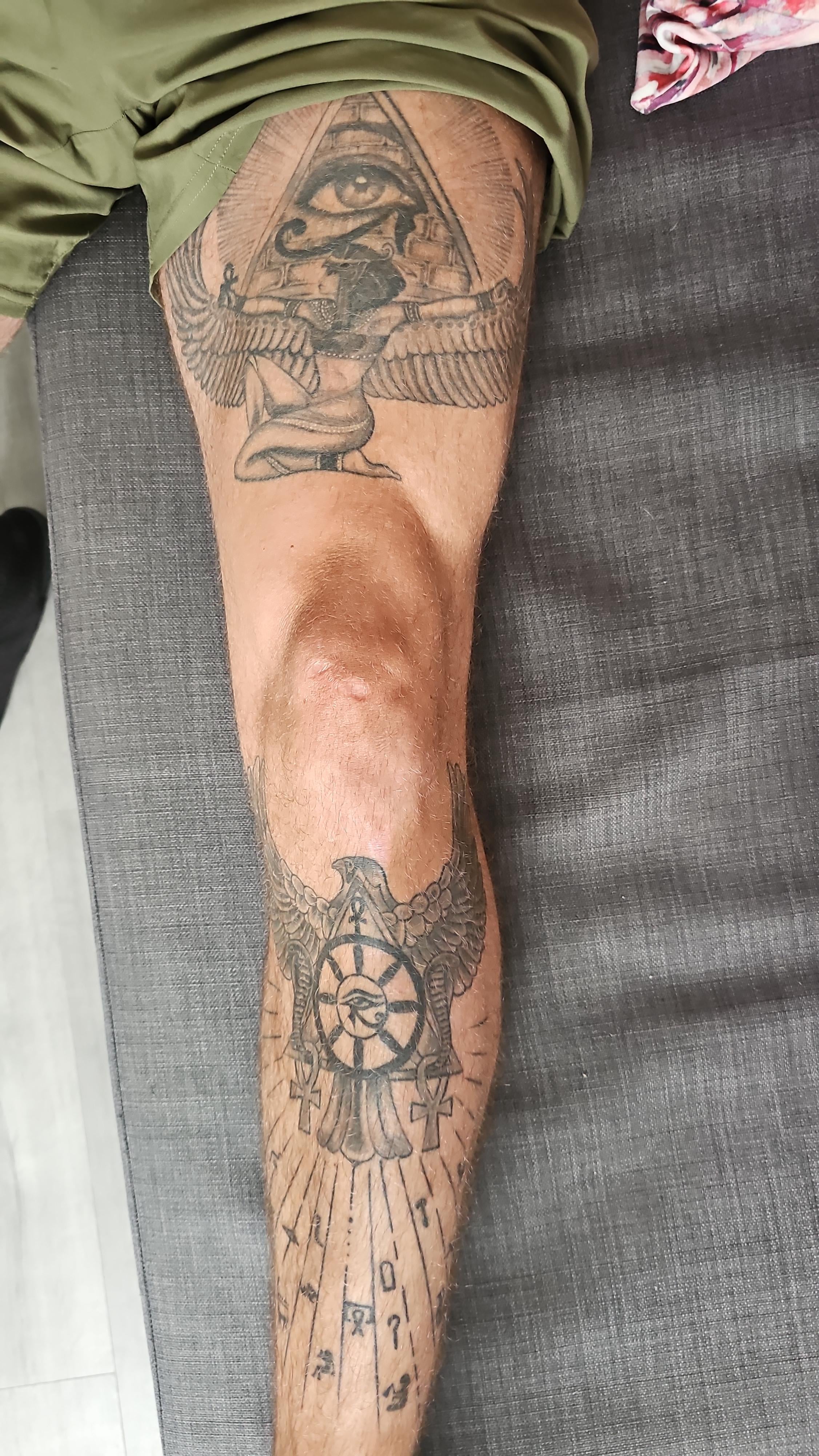 unique designs for men’s Shin tattoos