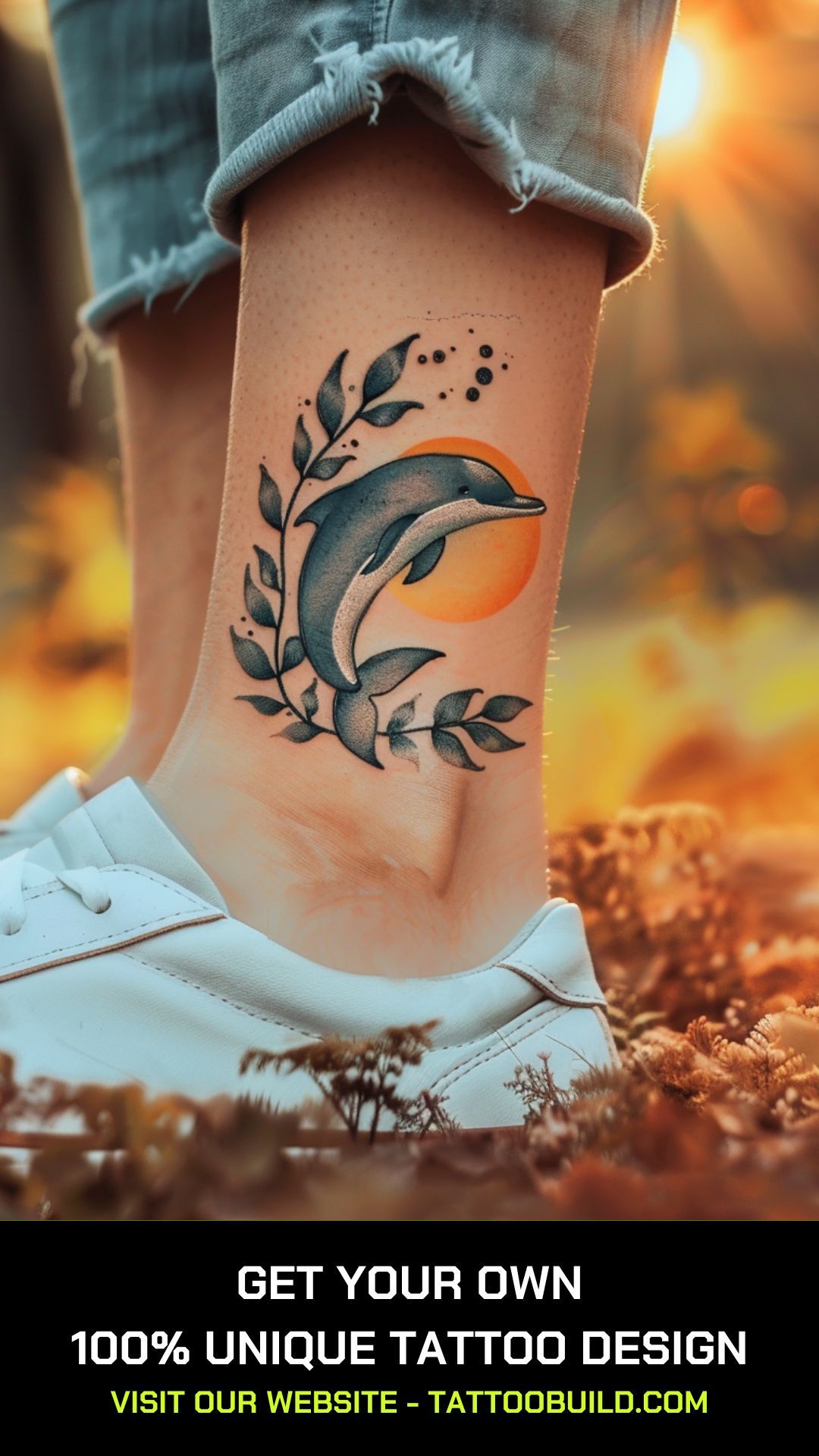 unique dolphin tattoo for men