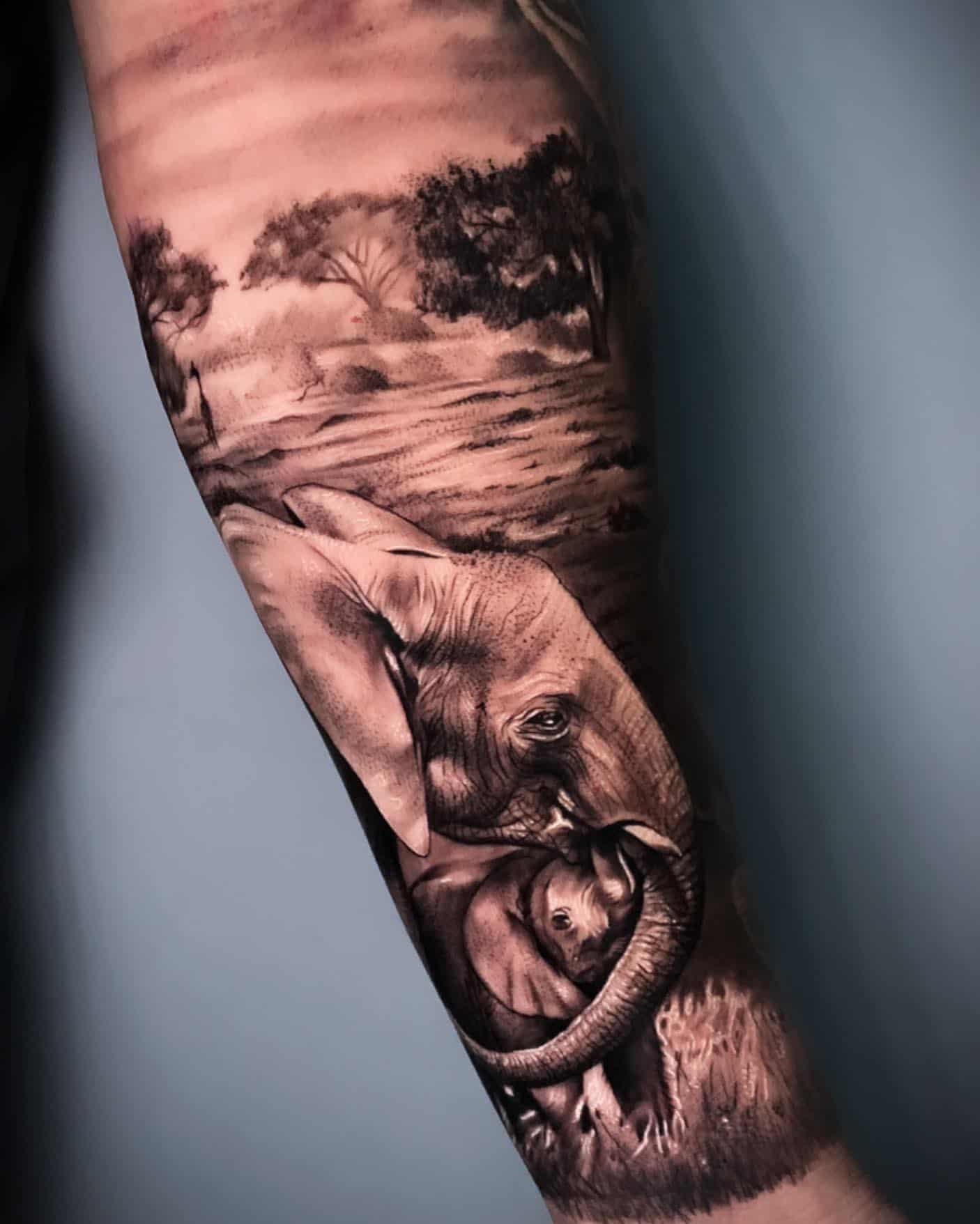 unique elephant tattoos for men