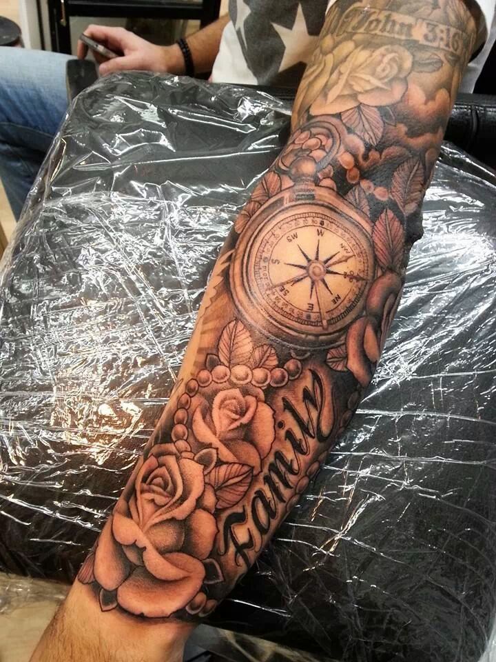 unique family sleeve tattoos for men inspiration.