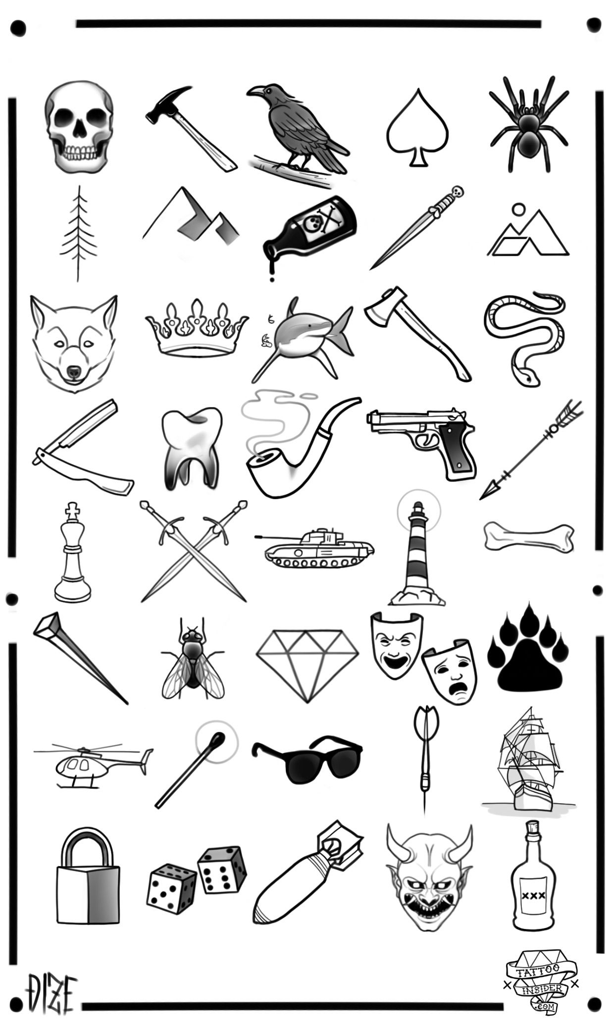 unique flash tattoos for men