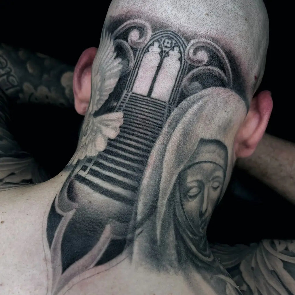 unique heaven tattoos for men