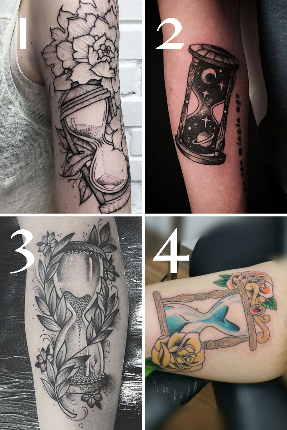 unique hourglass tattoos for men