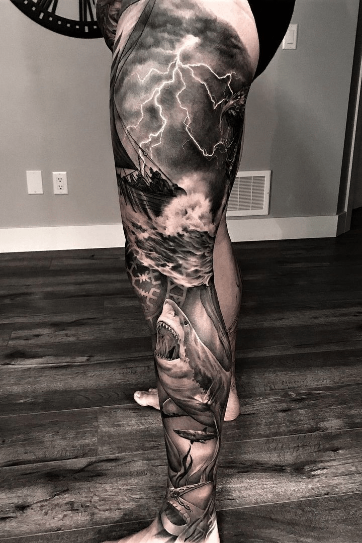 unique leg sleeve tattoos for men