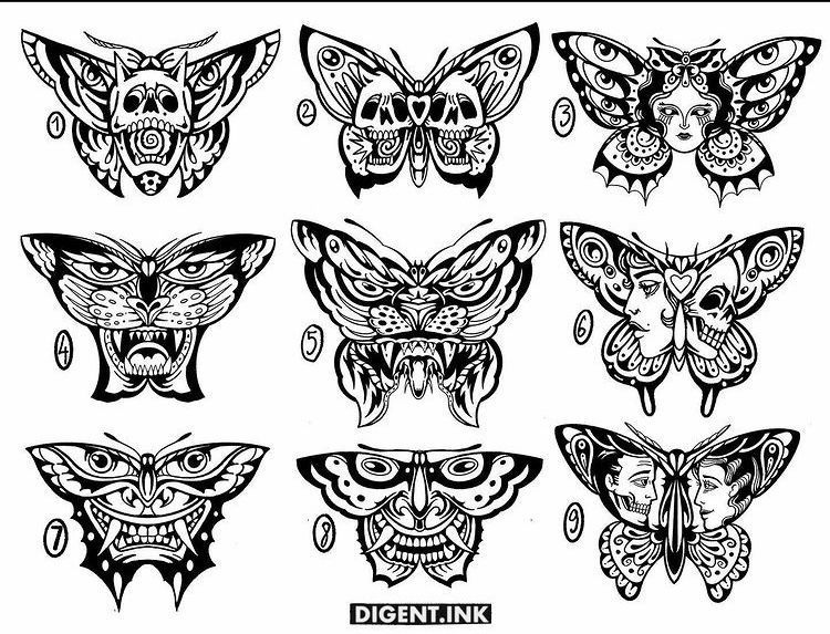 unique moth tattoos for men.