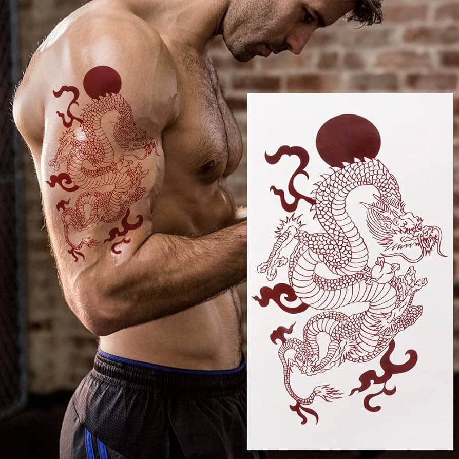 unique red tattoos for men