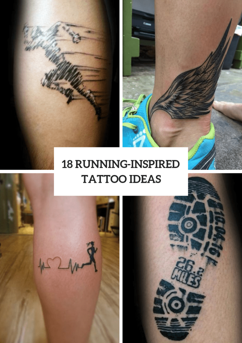 unique running tattoos for men