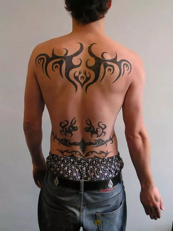 unique tribal back tattoos for men