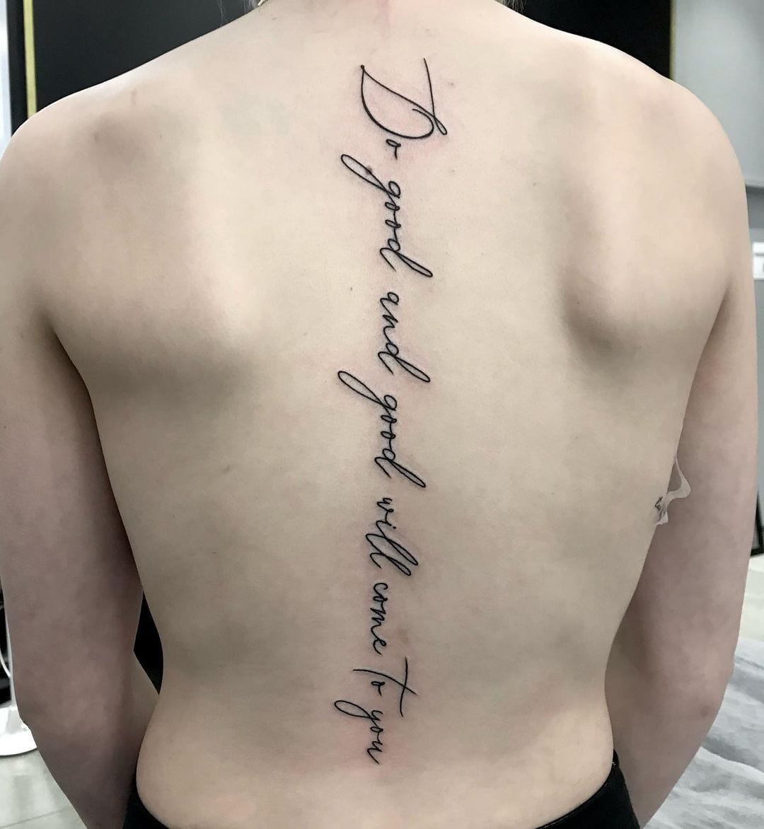 unique typography styles for back tattoos for men