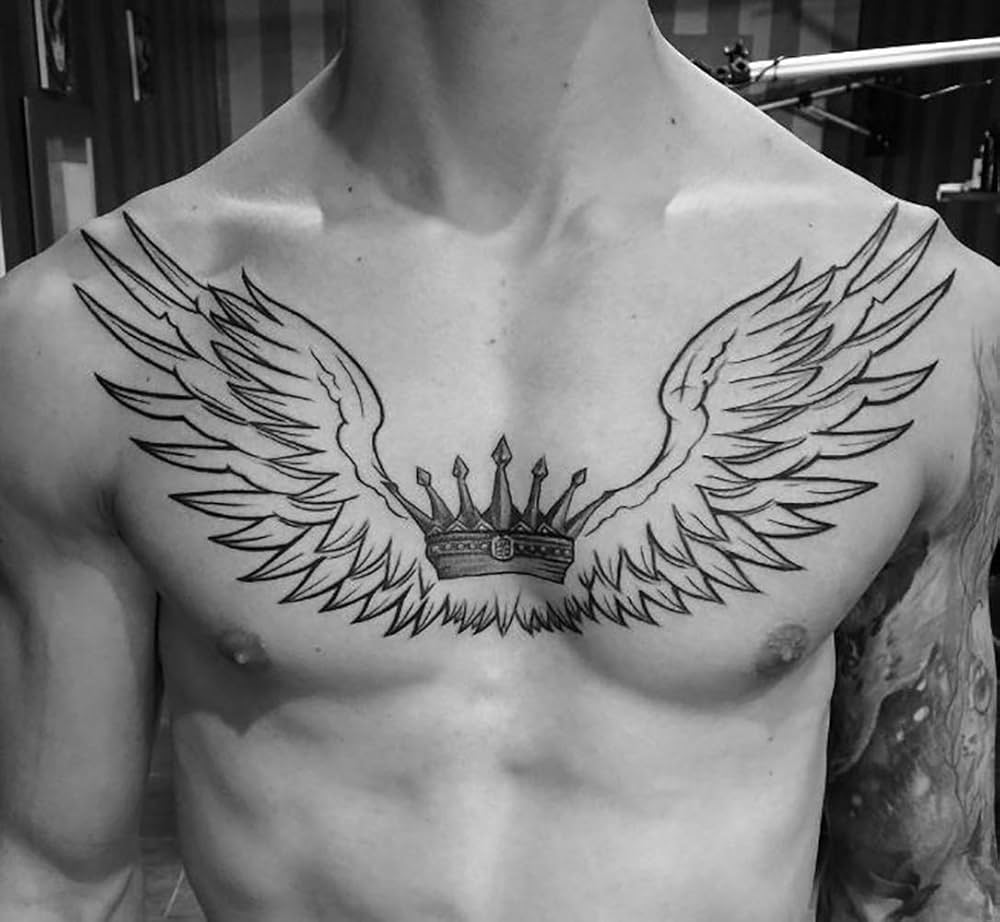 unique wings tattoos for men on chest