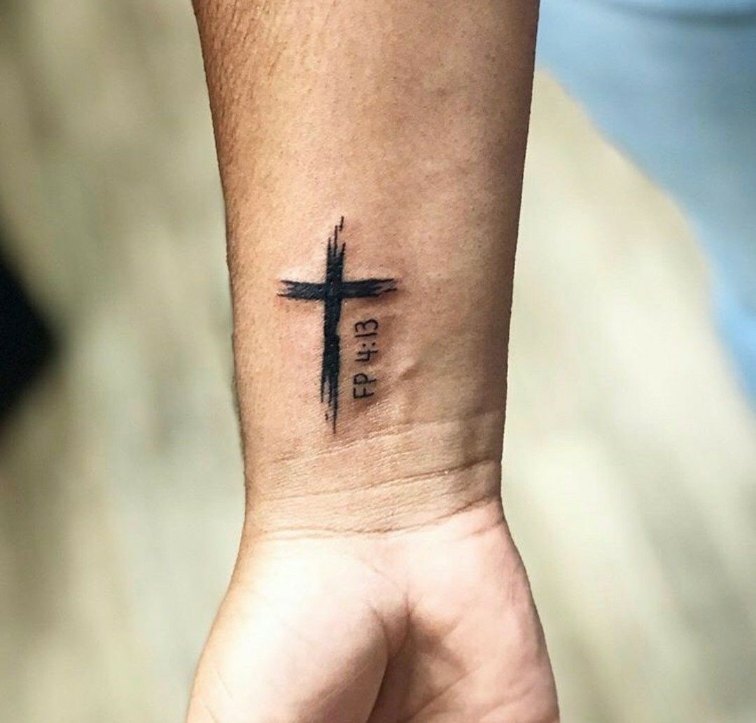 unique wrist Cross tattoos for men