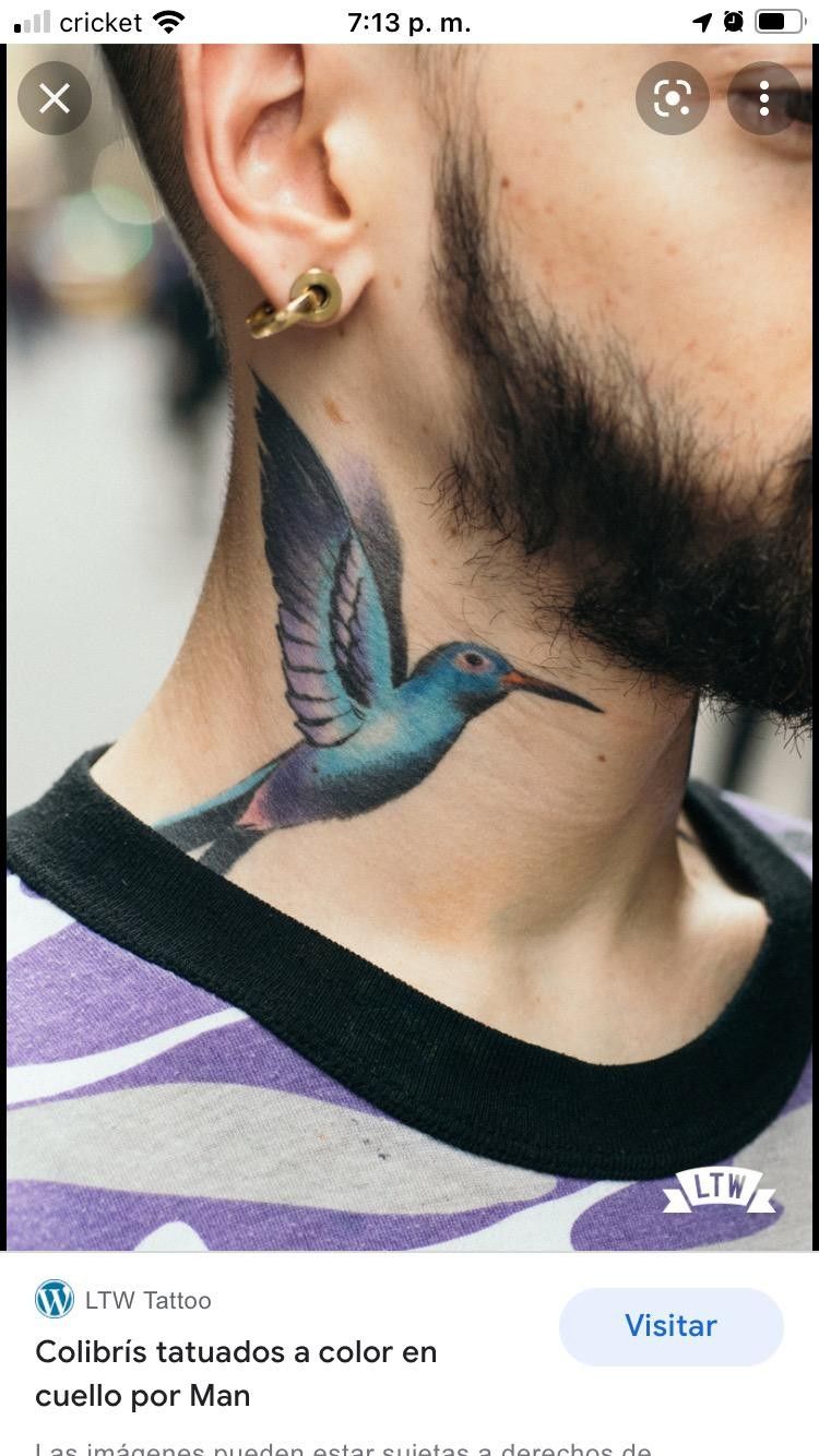 vibrant colors in hummingbird tattoos for men