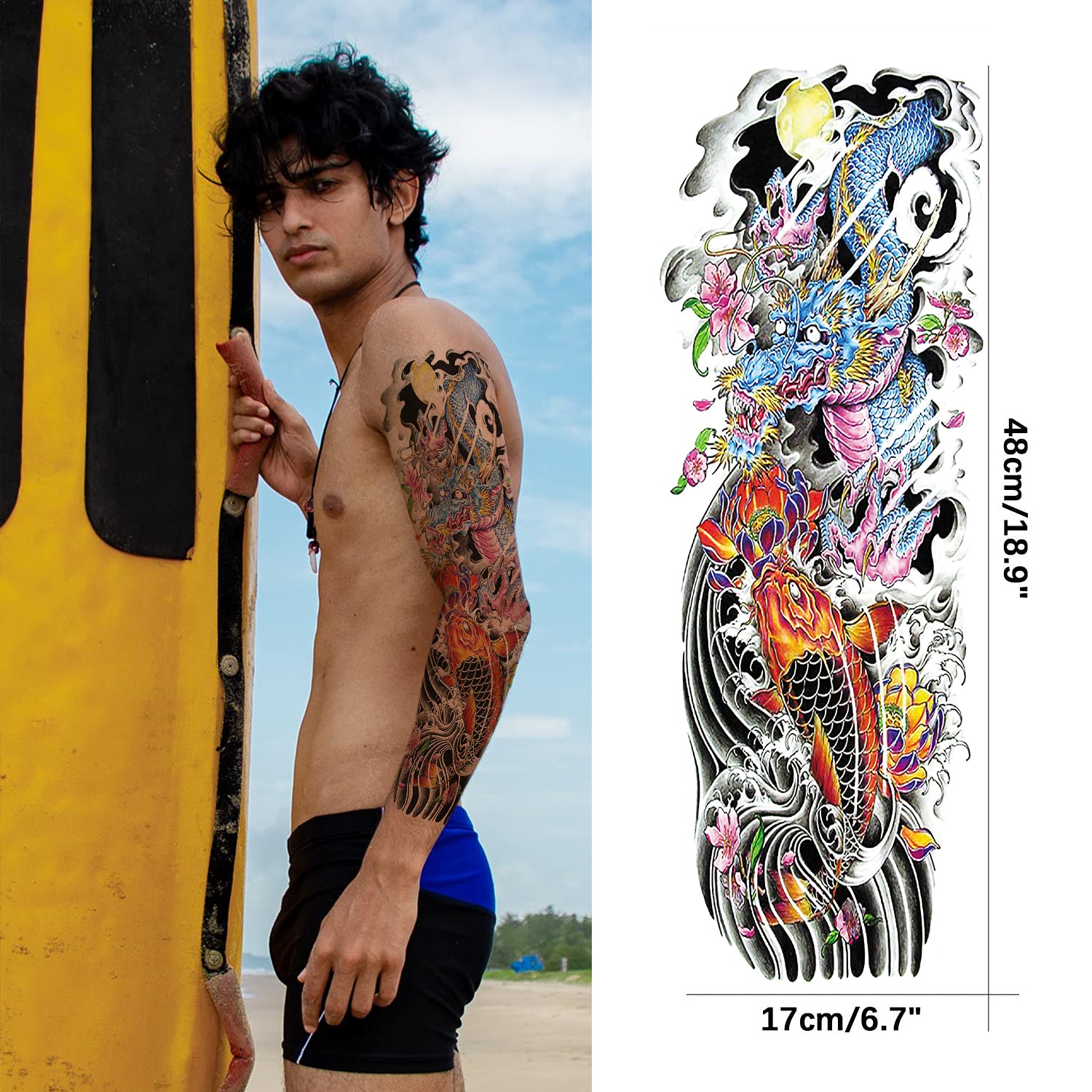 vibrant colors in Japanese tattoos for men.