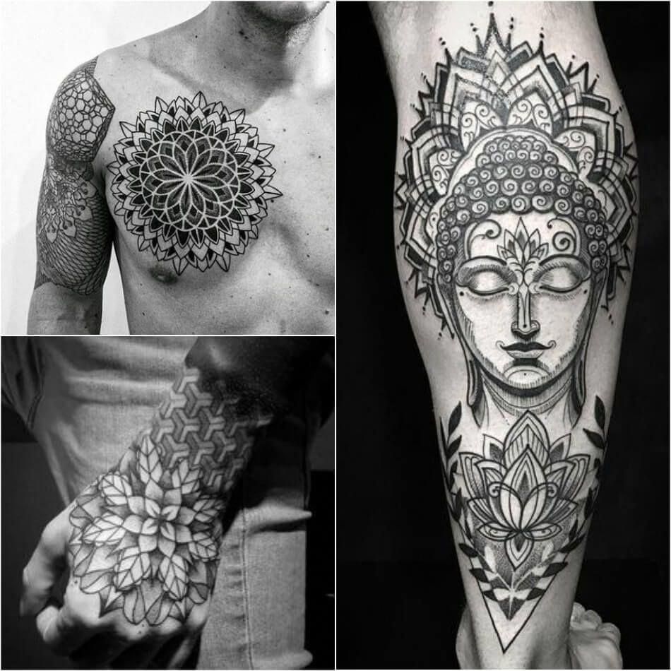 vibrant lotus tattoos for men designs