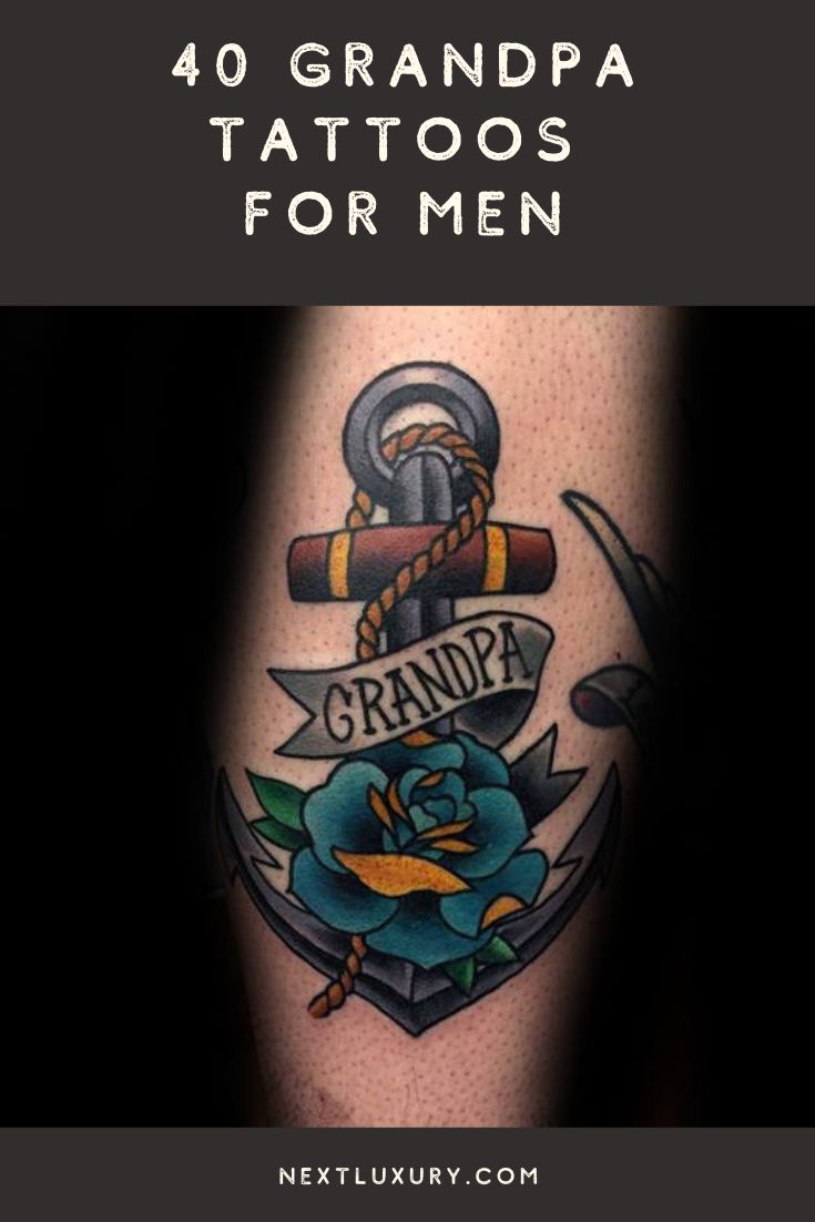 vintage grandpa tattoos for men