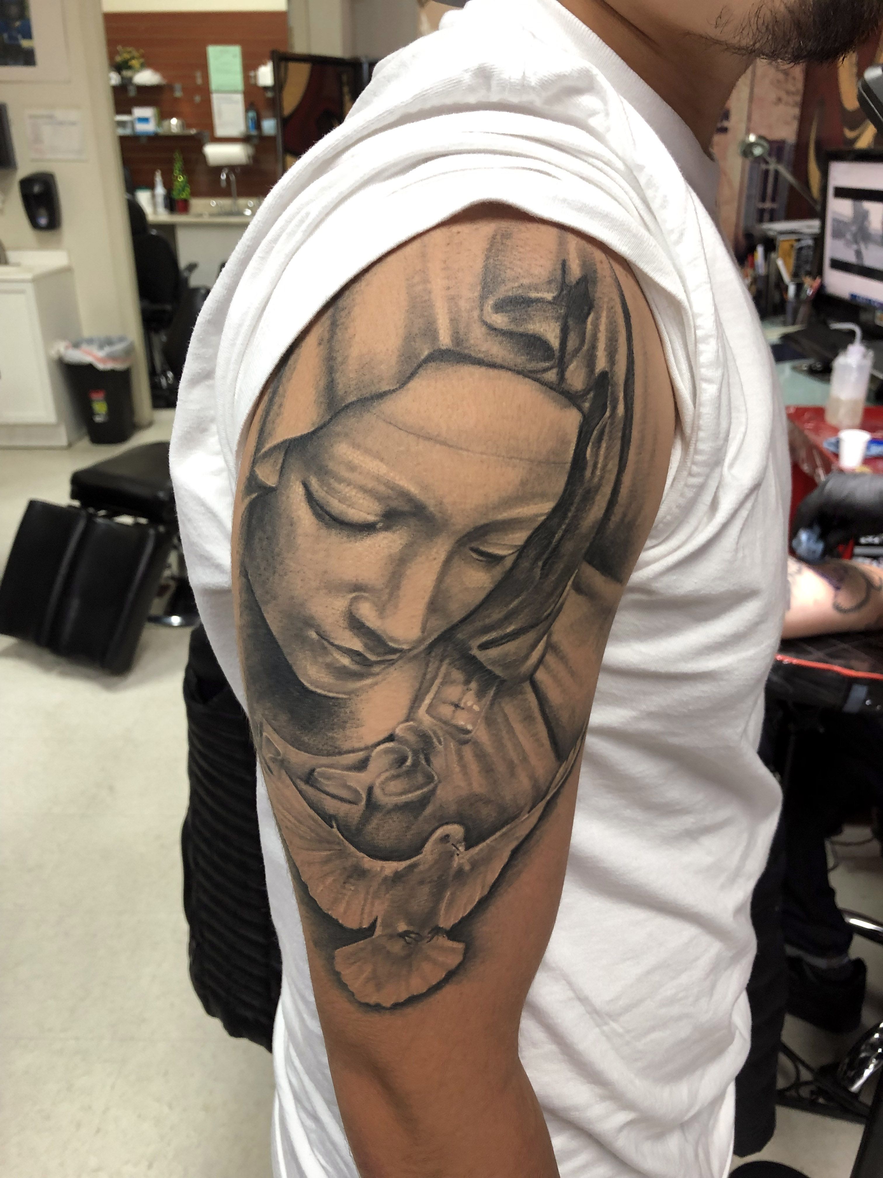 Virgin Mary tattoos for men 0032