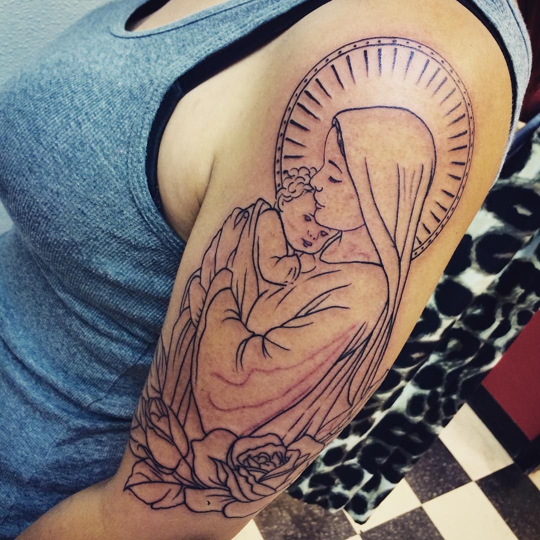 Virgin Mary tattoos for men 0036