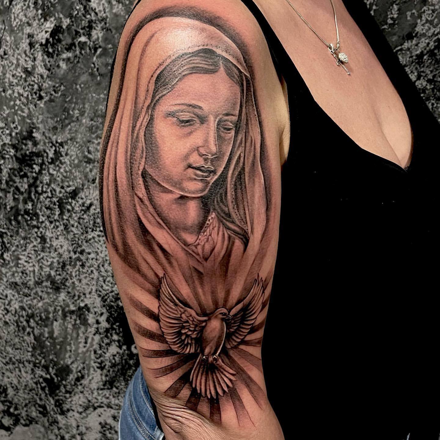 Virgin Mary tattoos for men 0056