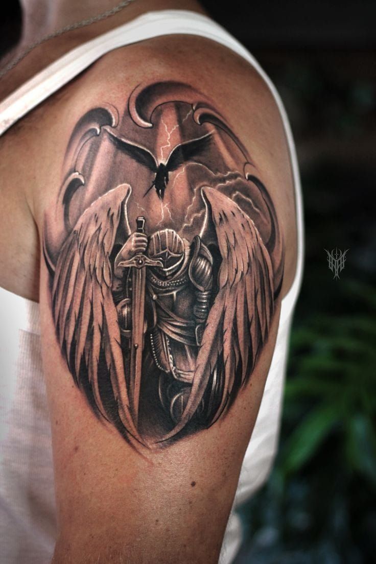 Warrior Angel tattoos for men 0028