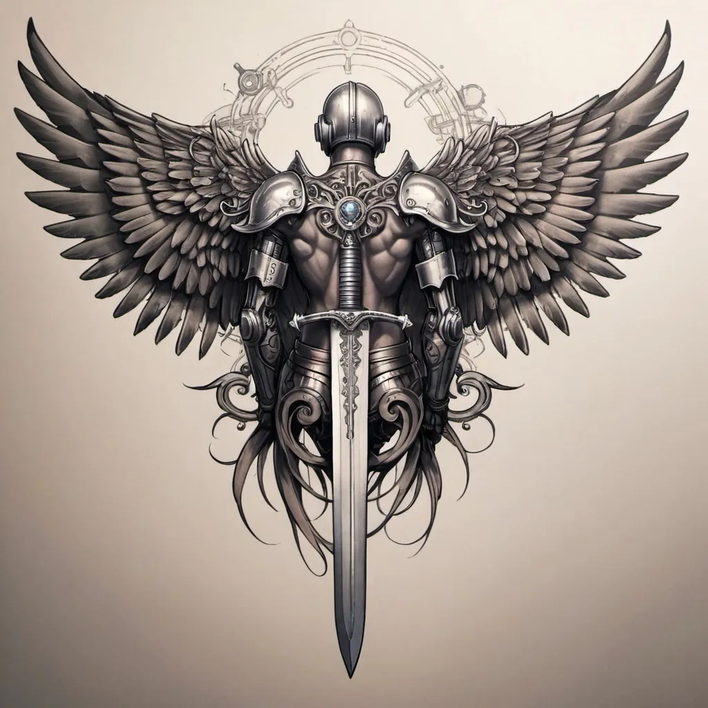 Warrior Angel tattoos for men 0045