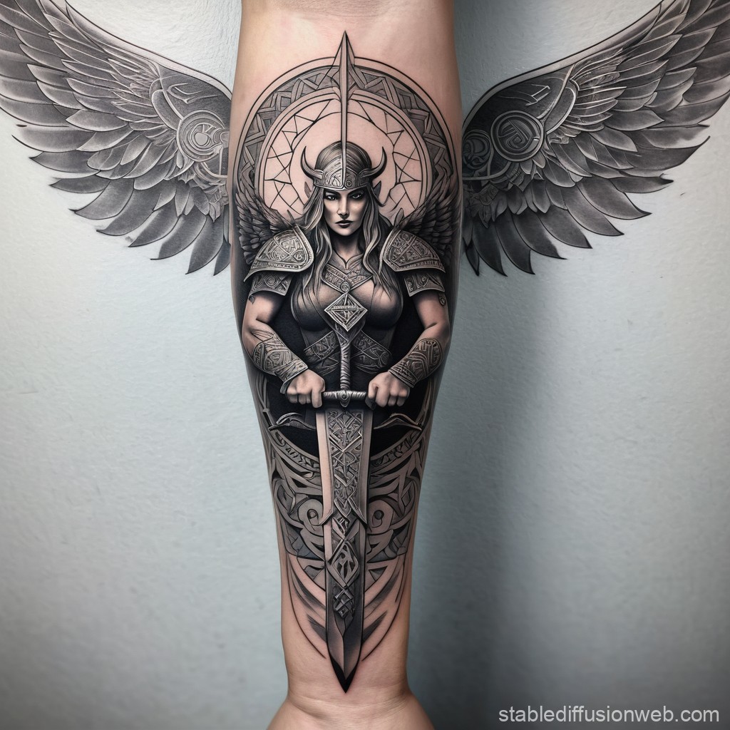 Warrior Angel tattoos for men 0046