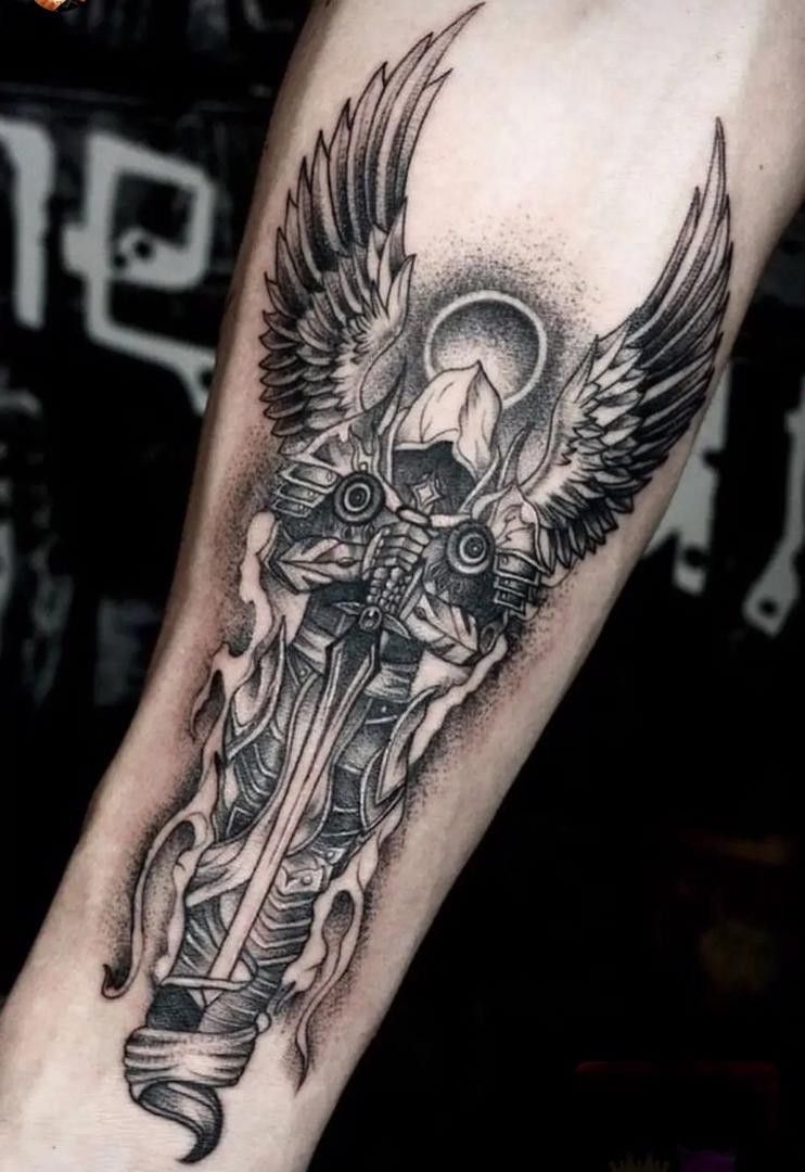 Warrior Angel tattoos for men 0060