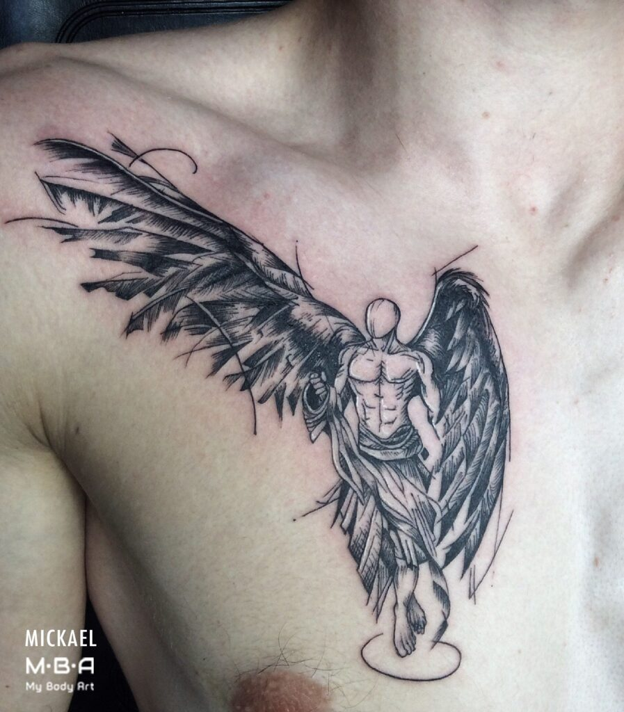 Warrior Angel tattoos for men 0079