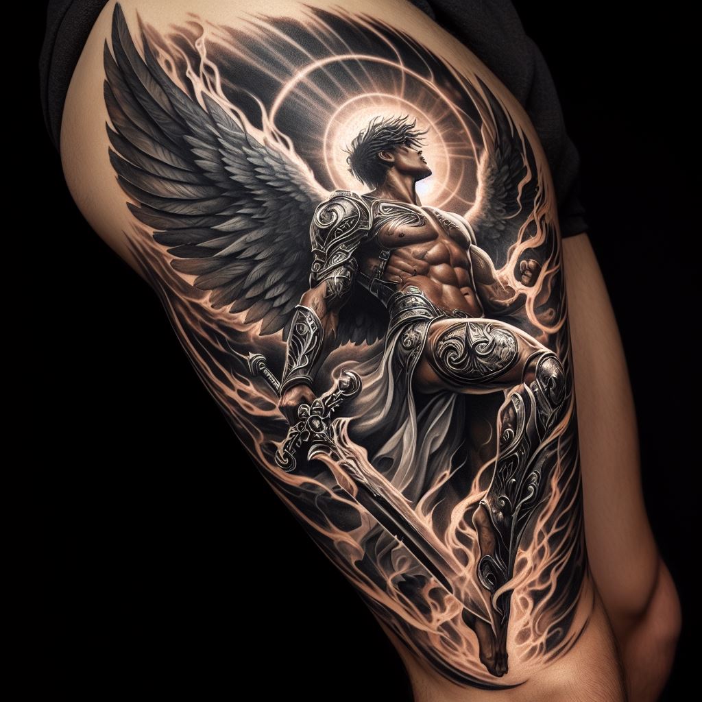 Warrior Angel tattoos for men 0083