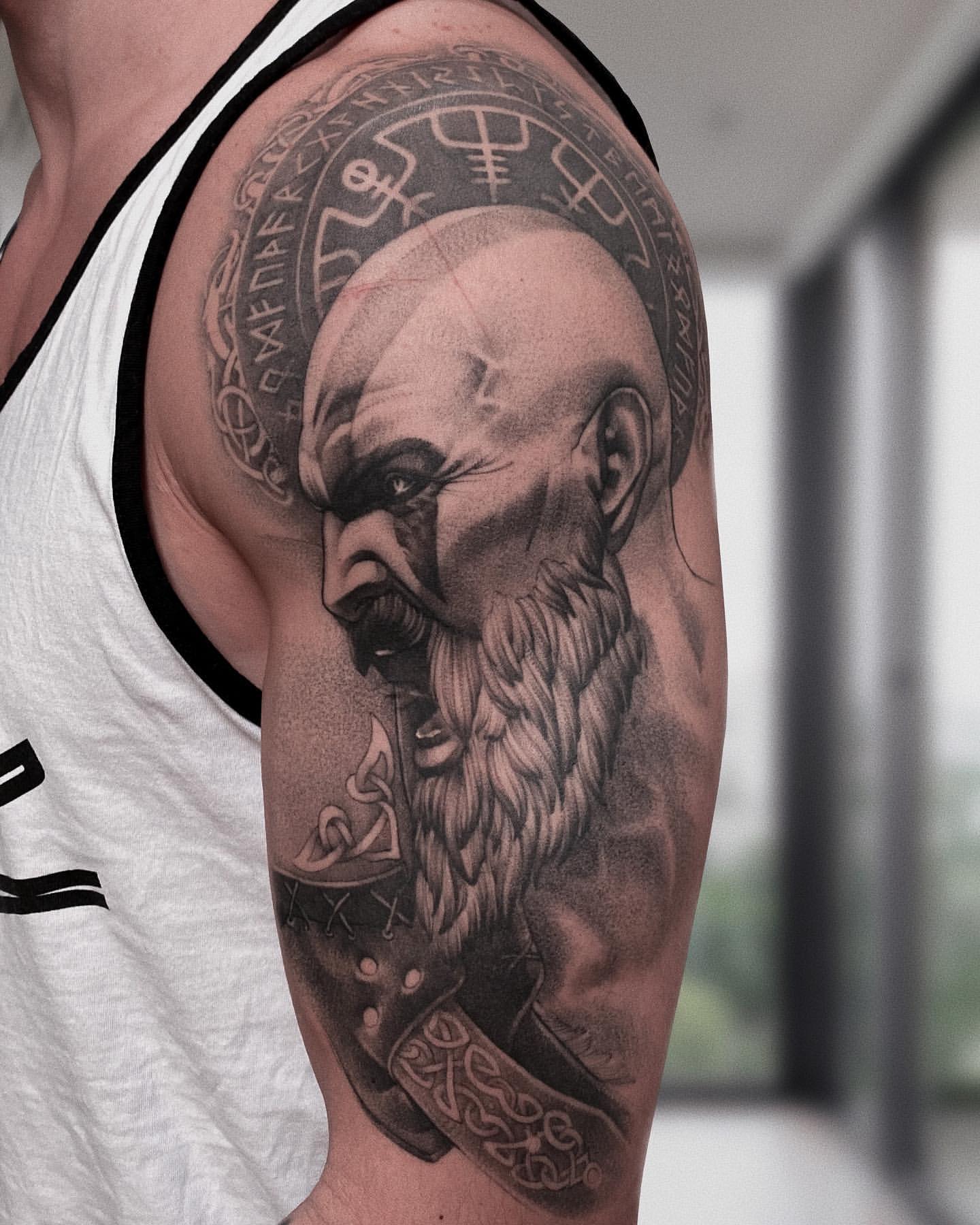 warrior chest tattoos for men 0020