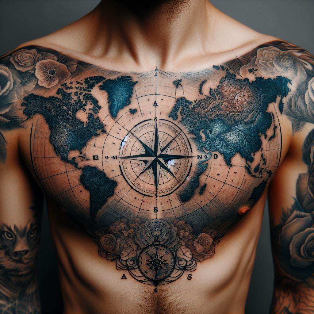 warrior chest tattoos for men 0063