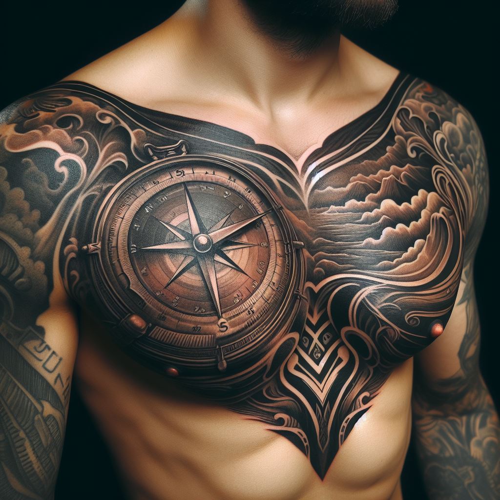 warrior chest tattoos for men 0079