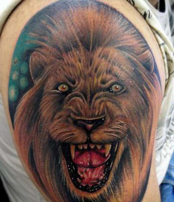 watercolor Leo tattoos for men