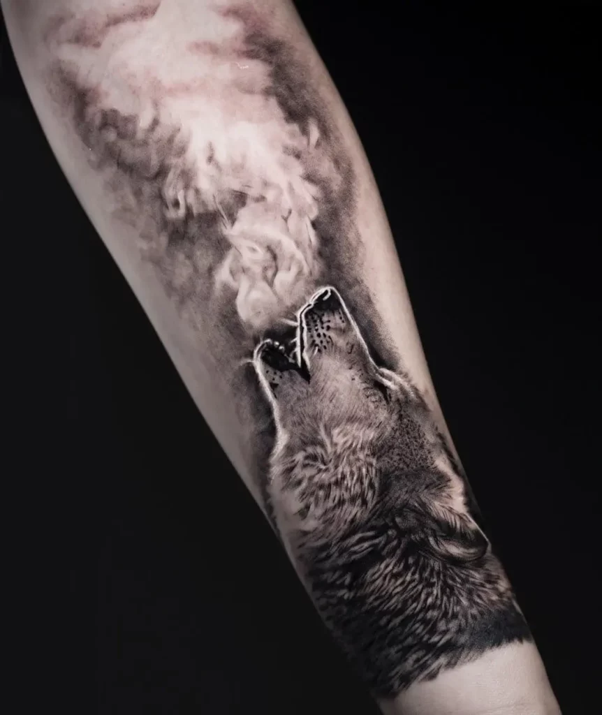 wolf forearm tattoo symbolism for men