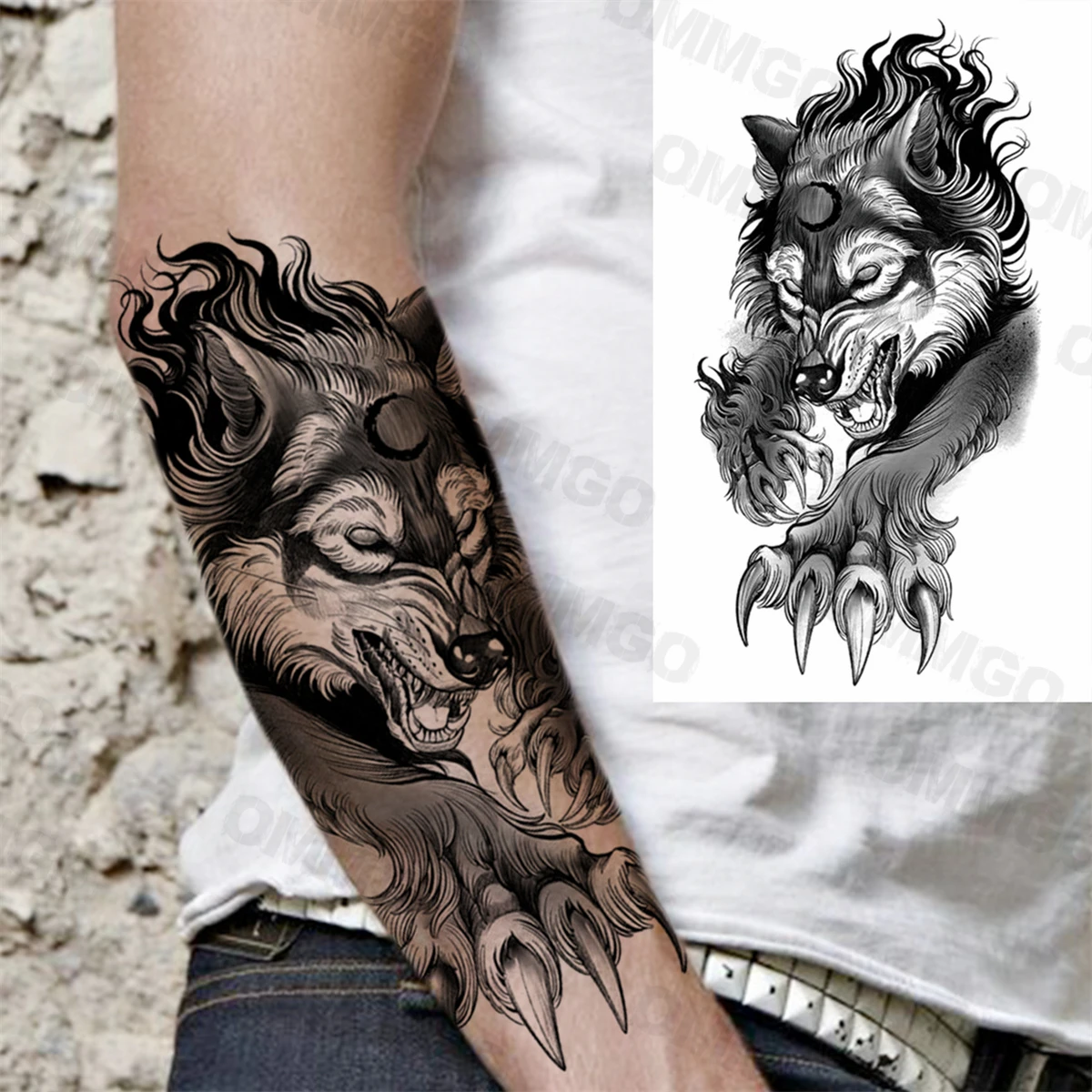 wolf forearm tattoos for men 0012