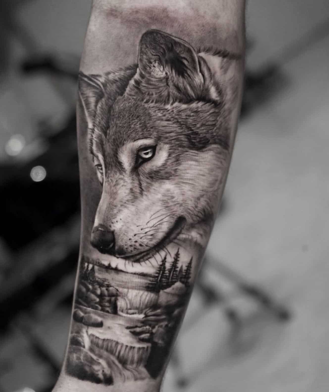 wolf forearm tattoos for men 0015