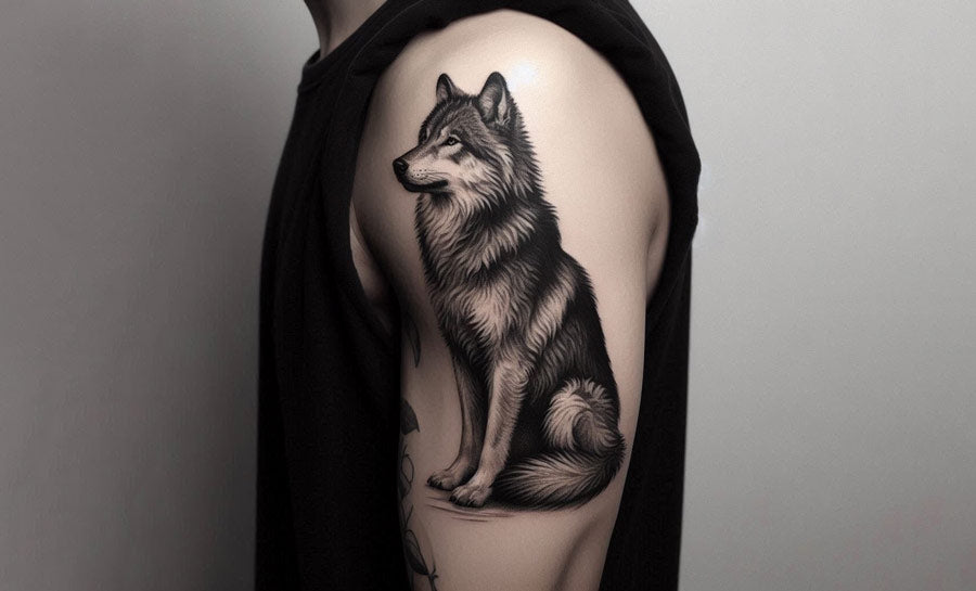 wolf forearm tattoos for men 0019